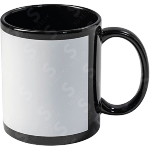 Taza de cerámica 11oz Negra Ventana blanca (Liquidación)