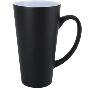 Taza de cerámica 17oz. Mágica color negro cónica (Caja de 12)