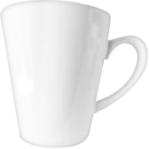 Taza de cerámica 12oz Blanca  Reforzada Cónica (Caja de 36) Blue Heat