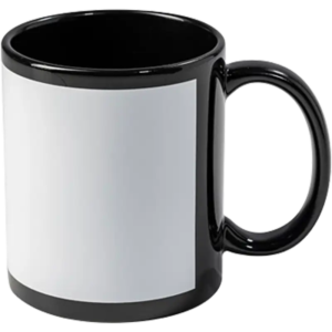 Taza de cerámica 11oz Negra  Ventana blanca (Caja de 36) Color Make