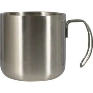 Taza de acero 12Oz Plata con asa de alambre (Caja de 50) Color Make