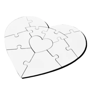 Rompecabezas de MDF Sublimable 11 Piezas Corazón 3mm (Caja de 24) Color Make