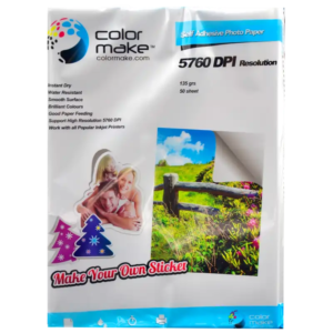 Papel fotográfico Adhesivo 135gr  Tamaño Carta (Caja de 20) Color Make