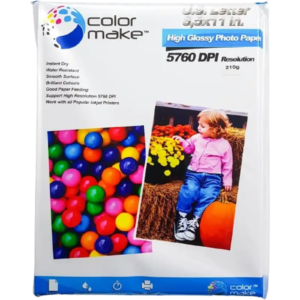 Papel fotográfico 210gr  Tamaño Carta (Caja de 20) Color Make