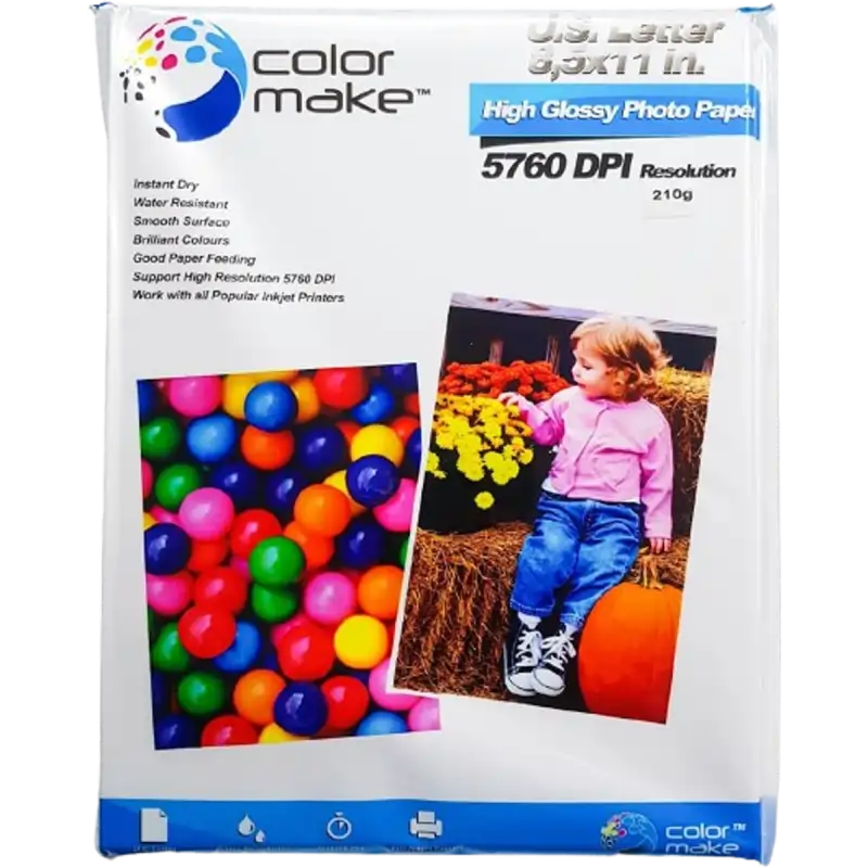 CFFGLNA020210GNA_1 Papel fotográfico 210gr Tamaño Carta (Caja de 20) Color Make