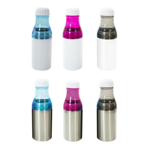 Botella de acero 500ml Blanca Cuello de plástico (Caja de 50) Color Make