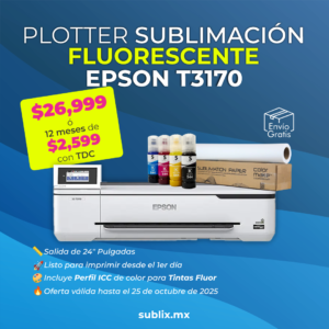 Impresora T3170 24" 60cm + Kit Para Sublimación Fluorescente