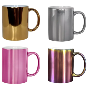 Taza de cerámica 11oz. Metálica (Caja de 6)